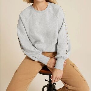 Maurices Light Gray Sweater with Button Accents